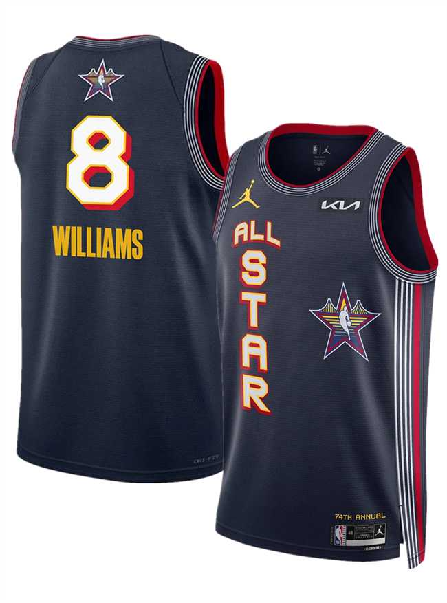 Men%27s 2025 All-Star #8 Jalen Williams Navy Stitched Jersey Dzhi